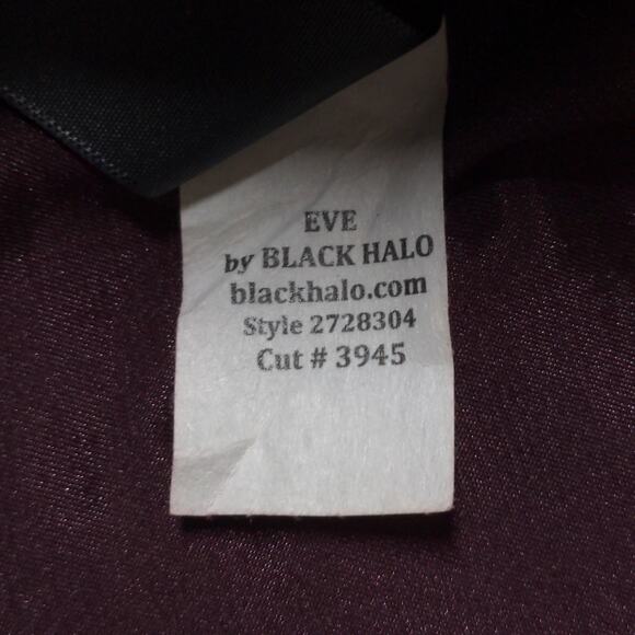 Black Halo Eve Dress Burgundy Halter Sleeveless Bow Velvet USA Gown 12 - Picture 12 of 14